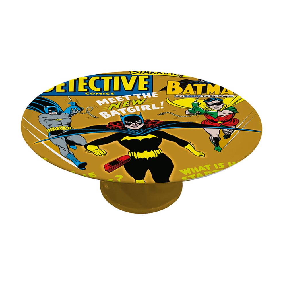 Prato De Bolo C/ Pe Porcelana Dc Batgirl Fd Laranja 28 Diam - Lojabtc