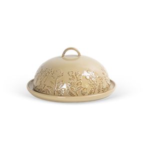 Pote-Para-Queijo-Em-Ceramica-Com-Relevos-Florais-Bege