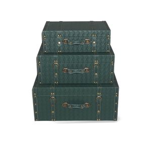 Cj-De-Maletas-Revestidas-Em-Couro-Sintetico-Verde-3Pcs