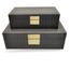 Cj-De-Caixas-Decorativas-Em-Couro-Sintetico-Preto-2Pcs