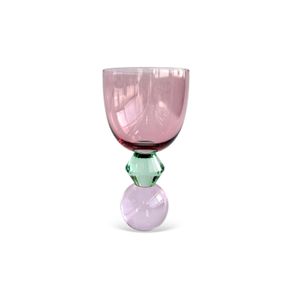 Cj-De-Tacas-Em-Vidro-Roxo-Com-Base-Diamantada-Verde-E-Esfera-Rosa-Em-Cristal-360Ml-6Pcs