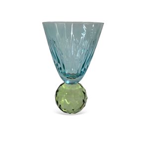 Cj-De-Tacas-Em-Vidro-Azul-Com-Base-Esculpido-Cristal-Verde-6Pcs-425Ml