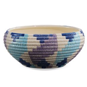 Centro-De-Mesa-Em-Ceramica-Texturizado-Azul-E-Roxo
