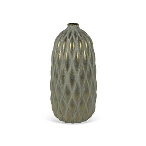Vaso-Decorativo-Em-Ceramica-Relevos-Dourado