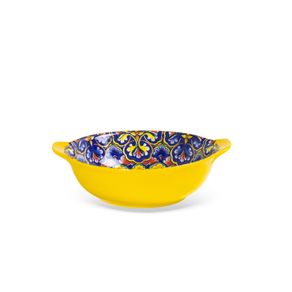 Bowl-Em-Ceramica-Amarelo-Com-Desenho-Floral-Interno