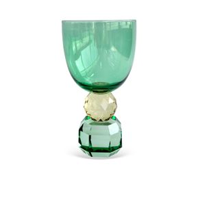 Conjunto-De-Tacas-Em-Vidro-Verde-Com-Base-Esfera-Amarela-E-Diamantada-Verde-Em-Cristal-360Ml-6Pcs