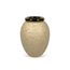Vaso-Decorativo-Em-Ceramica-Texturizado-Bege-Detalhe-Dourado