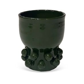 Vaso-Decorativo-Em-Ceramica-Detalhes-Esfera-Mesclado-Verde-E-Bege