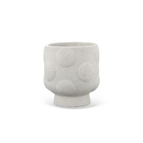 Vaso-Decorativo-Com-Textura-Esferas-Em-Resina-Branco