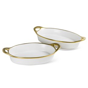 Cj-De-Travessas-Oval-Em-Ceramica-Com-Alca-Branca-Com-Detalhe-Dourado-2Pcs