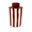 Pote-Decorativo-Em-Ceramica-Listrado-Bege-E-Vermelho