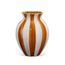Vaso-Decorativo-Em-Ceramica-Listrado-Bege-E-Terracota