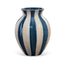 Vaso-Decorativo-Em-Ceramica-Listrado-Bege-E-Azul