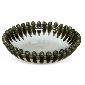 Centro-De-Mesa-Em-Ceramica-Detalhe-Esferas-Mesclado-Verde-E-Bege