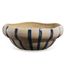 Centro-De-Mesa-Em-Ceramica-Listrado-Bege-E-Azul