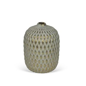 Vaso-Decorativo-Em-Ceramica-Relevos-Dourado