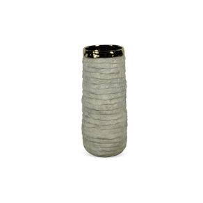 Vaso-Decorativo-Em-Ceramica-Curvas-Cinza-E-Detalhe-Dourado