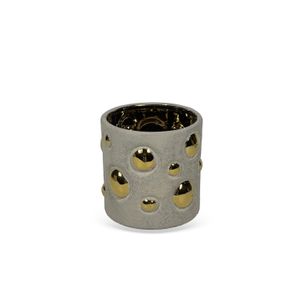 Vaso-Decorativo-Em-Ceramica-Com-Esferas-Bege-Detalhe-Dourado