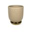 Vaso-Decorativo-Em-Ceramica-Texturizado-Bege-Detalhe-Dourado
