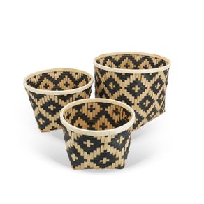 Cj-Cestos-Decorativos-Em-Bambu-Tramado-Natural-E-Preto-3Pcs